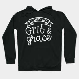 I Run On Grit and Grace Christian Faith Mom Hoodie